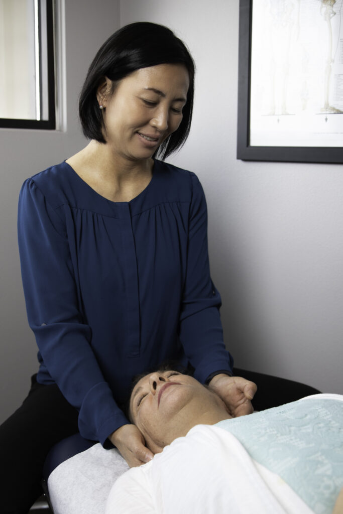Chiropractor working on a patient